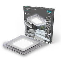 Gauss Светильник Bubbles кв6+3W, 540lm 4000K 180-265V IP20 монт Ø120 143*143*31мм 3 реж LED