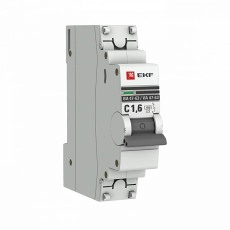 EKF PROxima ВА 47-63 Автоматический выключатель  (С) 1P 1,6А 4,5kA