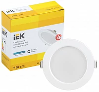IEK Светильник LED ДВО 1611 белый круг 7Вт 4000К IP20