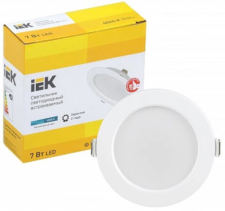 IEK Светильник LED ДВО 1611 белый круг 7Вт 4000К IP20