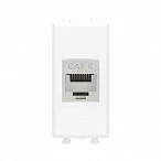 DKC Компьютерная розетка RJ-45 без шторки модульная, кат.6 экранированная, "Avanti", "Белое облако", 1 модуль