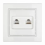 EKF Basic Минск Белый Розетка RJ-45+RJ-11, СП
