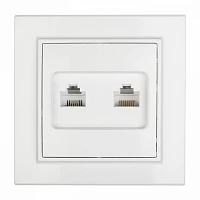 EKF Basic Минск Белый Розетка RJ-45+RJ-11, СП