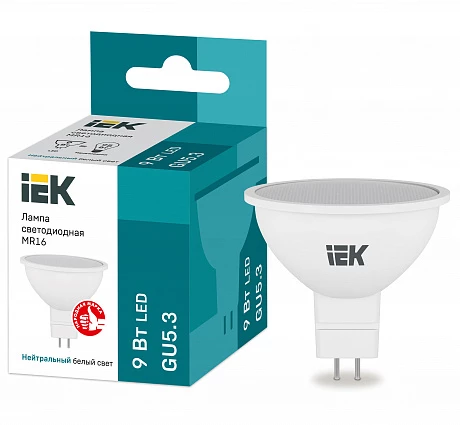 IEK Лампа LED MR16 софит 9Вт 230В 4000К GU5.3