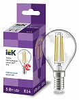 IEK Лампа LED G45 шар прозрачный 5Вт 230В 4000К E14 серия 360°