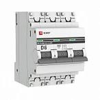 EKF PROxima ВА 47-63M  Автоматический выключатель  (D) 3P 6А 6кА c одним магнитным расцепителем