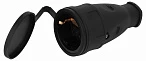ЭРА Розетка RX10-B-IP44 каучуковая c заземлением 16А IP44 прямая черная