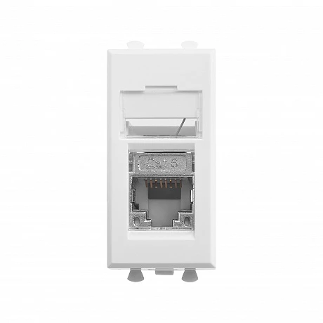 DKC Компьютерная розетка RJ-45 модульная, кат.6 экранированная, "Avanti","Белое облако", 1 модуль