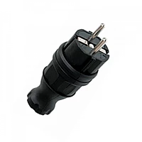 EKF Basic Вилка прямая каучуковая 230В, 2P+PE, 16A, IP44