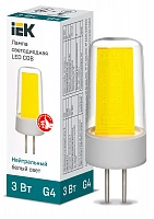 IEK Лампа LED COB капсула 3Вт 230В 4000К керамика G4