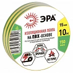 ЭРА 43942/43935 ПВХ-изолента 15мм*10м желто-зеленая