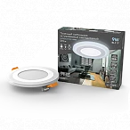 Gauss Светильник Backlight круг 6+3W 540lm 4000K 180-265V IP20 монт Ø120 145*31мм 3 реж LED
