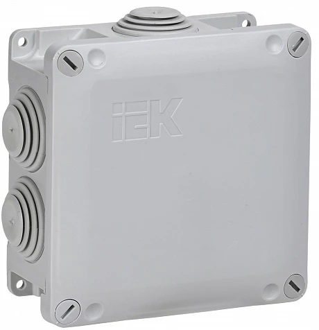 IEK Коробка расп. КМ для о/п 110х110х50мм IP65 6 вв. (7035)