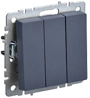 IEK BRITE Выключатель 3-клавишный 10А ВС10-3-0-БрМ маренго