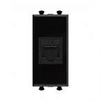 DKC Компьютерная розетка RJ-45 без шторки модульная, кат.5е, "Avanti", "Черный квадрат", 1 модуль